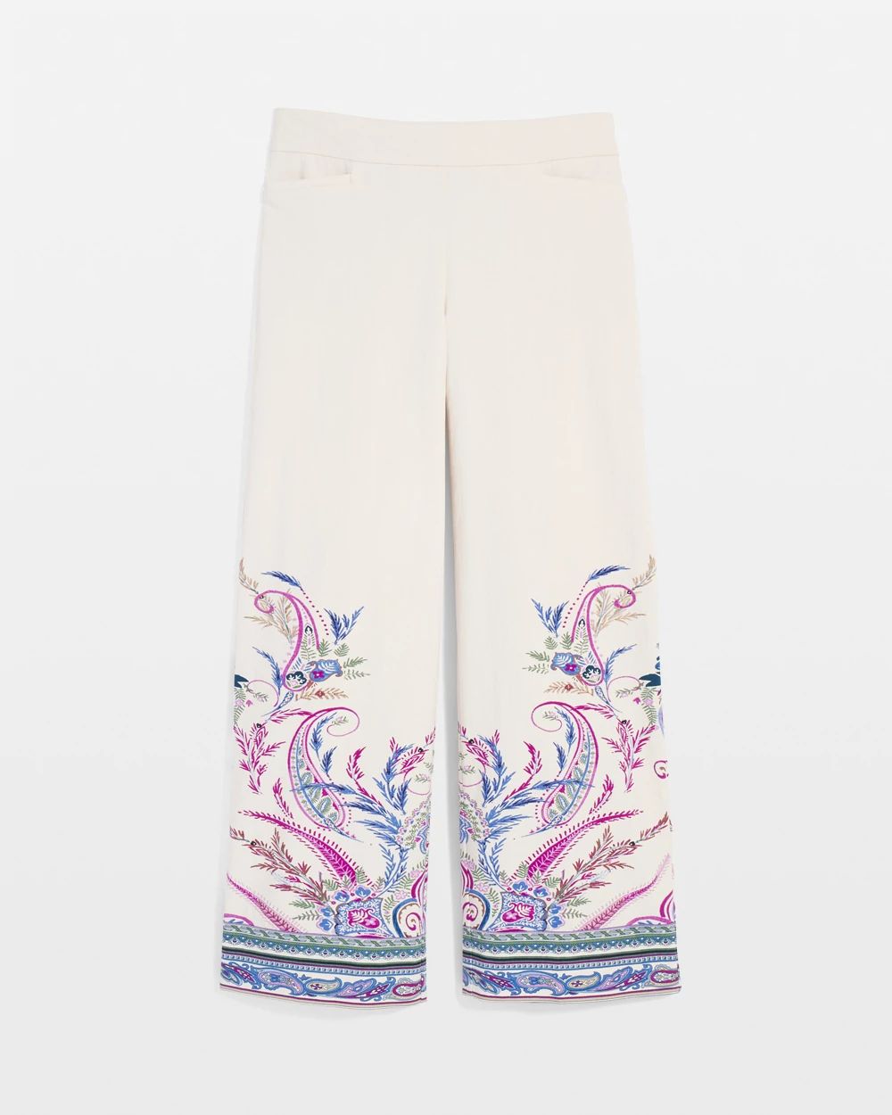 Brigitte™ Paisley Wide-Leg Cropped Pants | Chico's